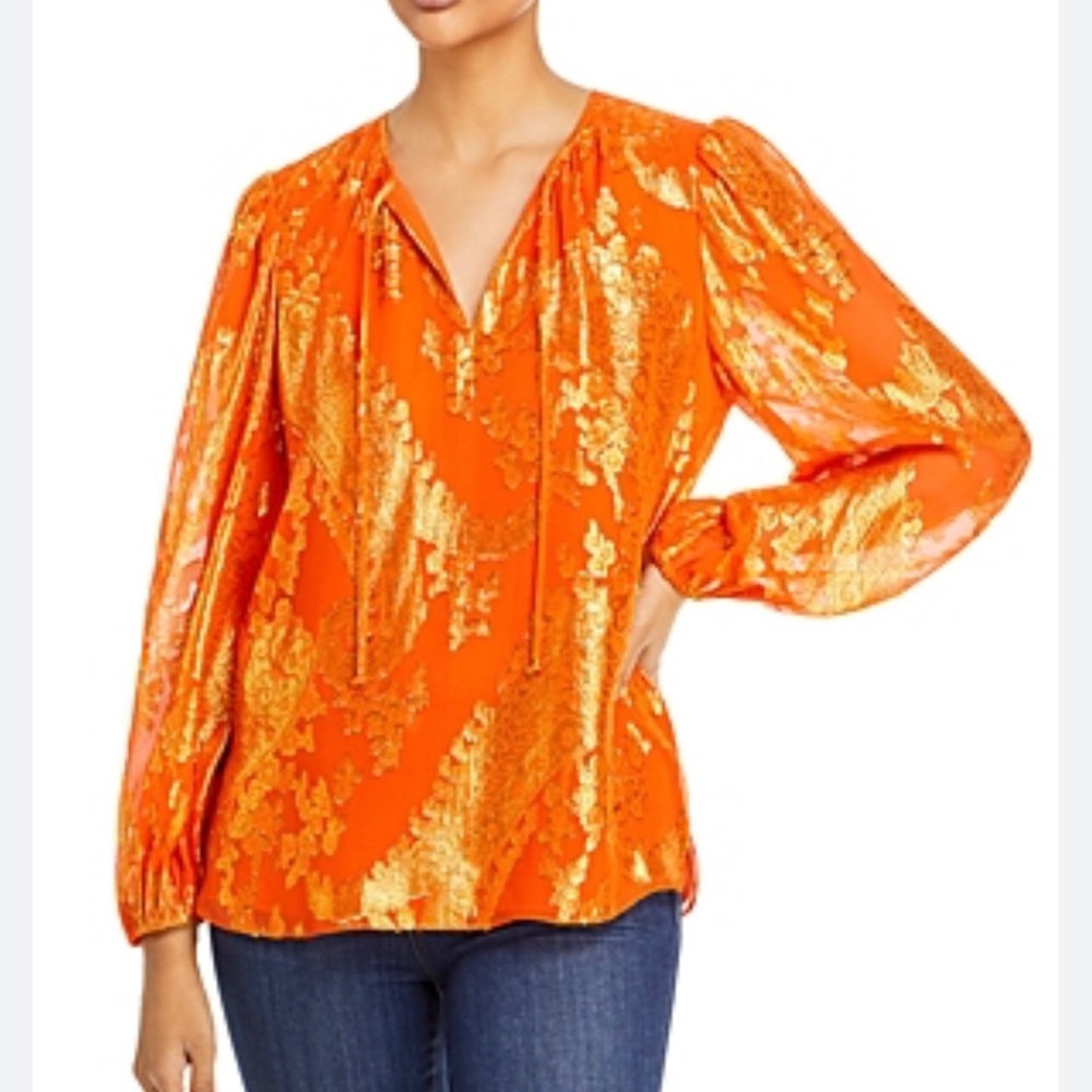 KOBI HALPERIN
Nicky Floral Brocade Silk orange/gold metallic size large